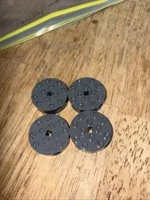 LEGO PN - Round Plate 4 x 4 w/Hole - Dark Bluish Gray - 4 Pieces - New