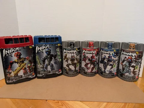 Lego Bionicle 2006 Toa Inika Piraka Lot of 6 COMPLETE NEW BATTERIES + Canisters