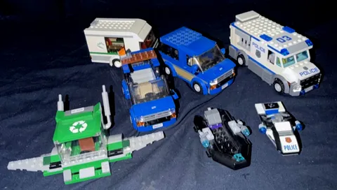 Lego City Police Camper Vehicles Loose Incomplete Lot of 7