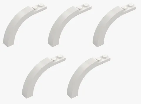 5 New LEGO White 1x6x3 1/3 Curved Top Arch Bricks round rounded 6060 6185956