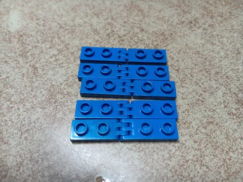 LEGO BULK LOT 5 BLUE HINGE PLATE 1X2 2 & 3 FINGER COMPLETE ASSEMBLY 4275 4276