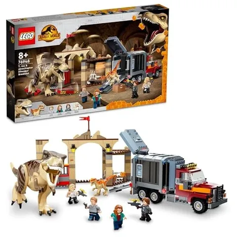 LEGO Jurassic World Dinosaur T-Rex and Atrochiraptor's Great Escape 76948 Bricks