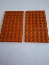No 413.  2x Lego plate 6x10.  3033 Orange Red