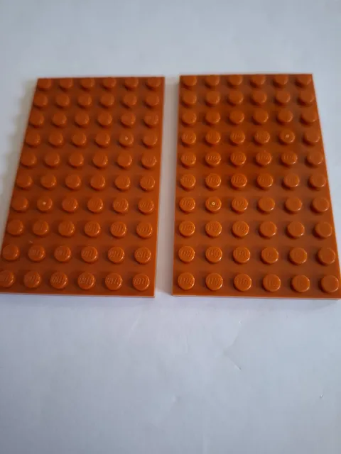 No 413.  2x Lego plate 6x10.  3033 Orange Red
