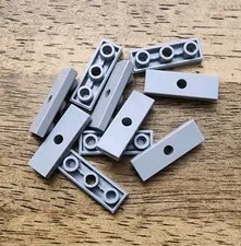 LEGO Light Bluish Gray Tile, 1 x 3 Inverted with Hole. QTY 10. Part No. 35459.