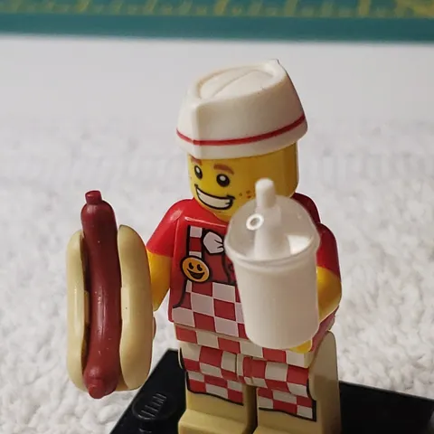 LEGO Minifigures Series 11 Hot Dog Vendor Minifigure w/ Hot Dog & Cup 71011