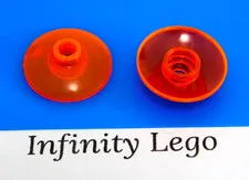 12 LEGO Trans-Neon Orange Round Dish 2 x 2 Inverted (4740) - 12 Pieces