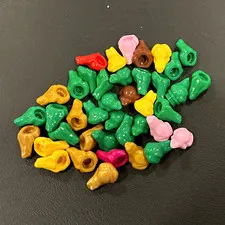 LEGO Plant Pieces Lot Mixed Colors Green Tan Yellow Pink Red Brown Plastic