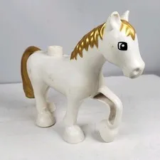 LEGO Duplo Cinderella's Castle Set 6153 - White Horse Gold Mane ONLY