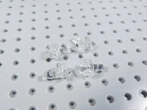 LEGO Lot of 4 Trans Clear Posing Stands Connector Utensil BA