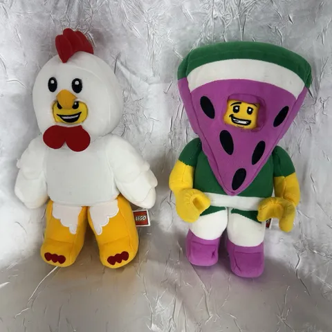LEGO Minifigure Plush Lot 2 Chicken Suit Guy Watermelon Dude Manhattan Toy 10in 