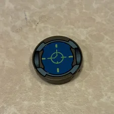 LEGO Tile, Round 2 x 2 with Blue Tracking Screen Pattern 4150px7
