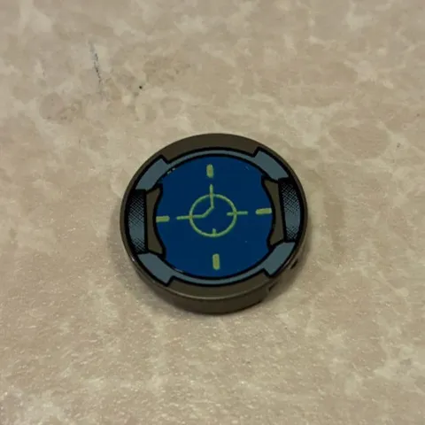 LEGO Tile, Round 2 x 2 with Blue Tracking Screen Pattern 4150px7