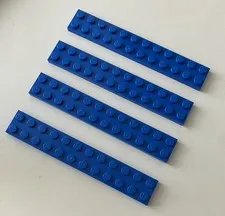LEGO 4x NEW Pieces Plate 2x12 BLUE #2445