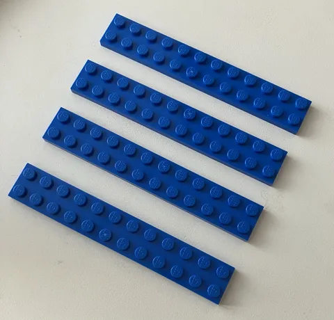 LEGO 4x NEW Pieces Plate 2x12 BLUE #2445