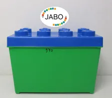 (R4/5) LEGO Storage Box, green storage box with blue lid