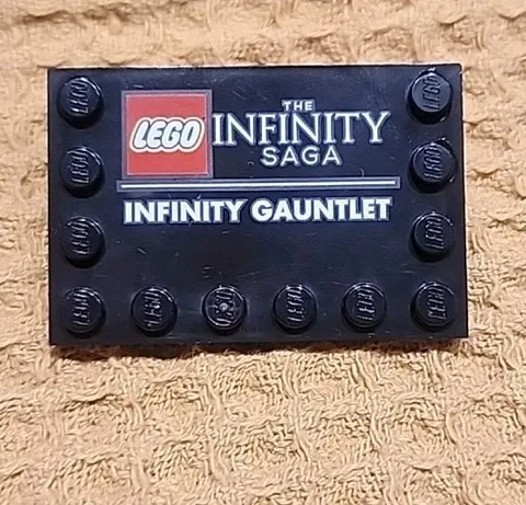 LEGO Parts - Black Tile W/ Grey Hinge Tile 'INFINITY GAUNTLET' - QTY 1 