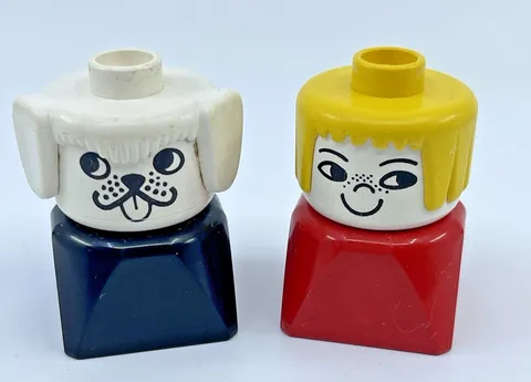 VTG Lego 2 Duplo Figures Building Toys Girl Dog Animals Figurines #5