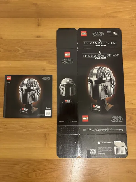 LEGO Star Wars The Mandalorian Helmet 75328 Box & Manual - EMPTY BOX