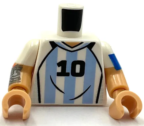 Lego New Lionel Messi Minifigure Torso Shirt Soccer Player Number 10 Logo