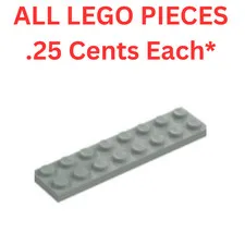 LEGO Plate 2x8 Light Bluish Gray 3034 - Genuine LEGO Parts Pieces Bulk