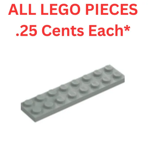 LEGO Plate 2x8 Light Bluish Gray 3034 - Genuine LEGO Parts Pieces Bulk