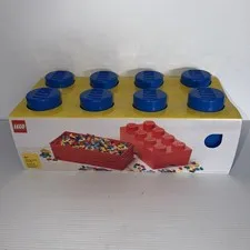 LEGO Storage Brick 8 Knobs 2- Blue Colour Brand new Mint Sealed