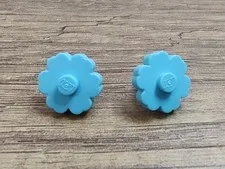 official Lego 6059181 azure blue Plant Flower 2 x 2 Rounded Set Of 2
