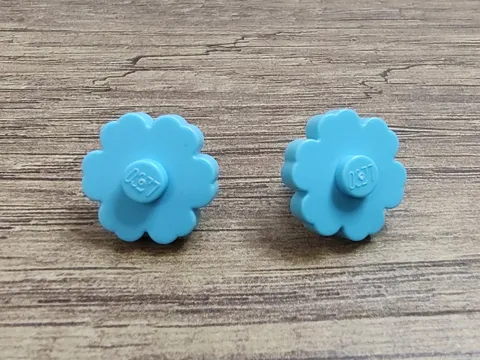 official Lego 6059181 azure blue Plant Flower 2 x 2 Rounded Set Of 2