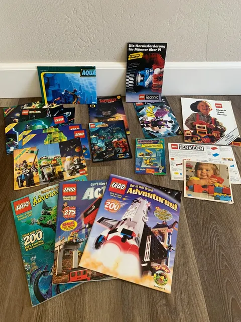 VTG Lot Lego Shop At Home & Mini Catalogs AND 2 RARE Posters Aquazone & Technic