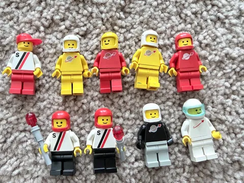 Vintage LEGO Classic Space & Race Cars Minifigures - Lot of 9