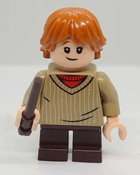 LEGO  Harry Potter Minifigure Ron Weasley tan sweater hp142 - FREE SHIPPING 