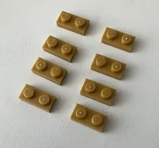LEGO 8x NEW Pieces Plate 1x2 PEARL GOLD #3023