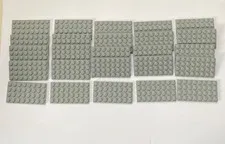 LEGO Part 3035 Plate 4x8, Lot of 25 Plates in Light Bluish Gray NEW