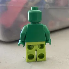 LEGO Minifigure Green Head & Torso Lime Green Legs Plastic Figure