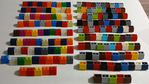 LEGO Slopes 3039 and 3660, 45 degree 2x2, 180 total bricks, Multicolor
