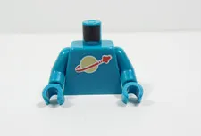 LEGO Bright Bluish Green Printed Torso Minifig Astronaut Space LOGO I2