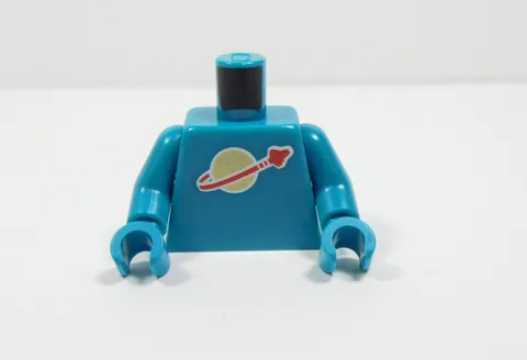 LEGO Bright Bluish Green Printed Torso Minifig Astronaut Space LOGO I2