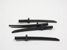 LEGO Lot of 4 Black Katanas Swords Weapon Minifig I12