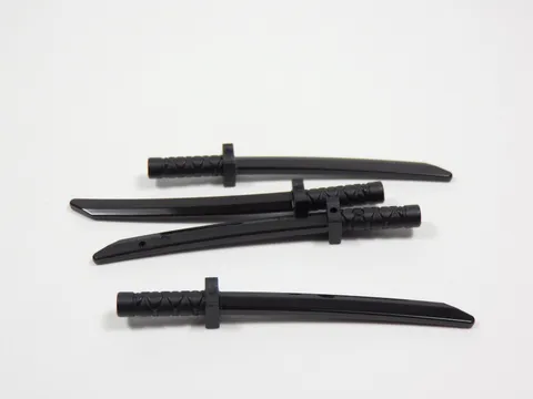 LEGO Lot of 4 Black Katanas Swords Weapon Minifig I12