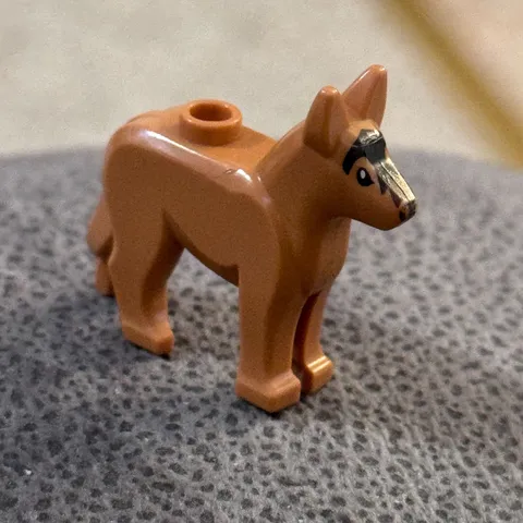 Lego German Shepherd Dog Mini Figure Brown Small Animal Toy Pet Diorama 1 inch