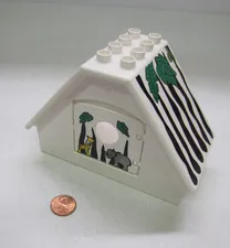 Vintage Lego Duplo Jungle Safari Wildlife Park Zoo House Sloped Building 3095