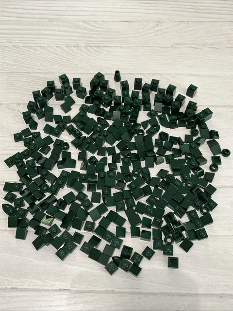 LEGO DARK GREEN LOT 322 PCS 1X1 PLATE BRICK SLOPE ROUND VARIETY BUILDING PIECES