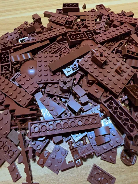 LEGO Brown Parts Lot Bulk Bricks Plates Pieces 11.5 oz