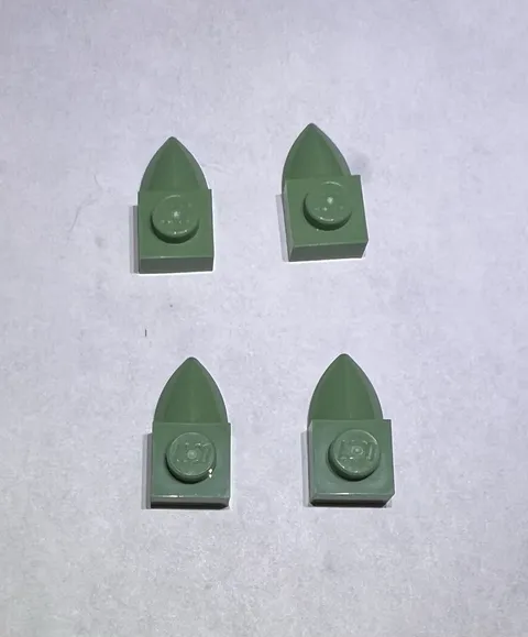 Lego Lot Of 4 Sand Green 1x1 Plate With Tooth Teeth New Part Spike
