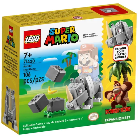 LEGO Super Mario Rambi The Rhino Expansion Set 71420 Donkey Kong Sealed Retired