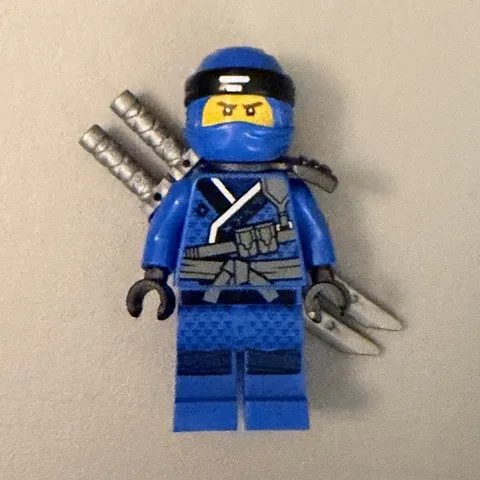 LEGO Ninjago Jay Blue Ninja Minifigure w/ Sword and Back Weapon Accessories