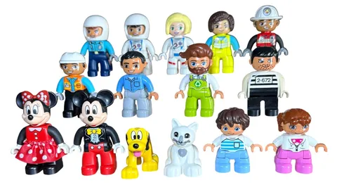 Lego Duplo Figures Lot Of 15 Mickey Mouse Astronaut Police Fireman Prisoner