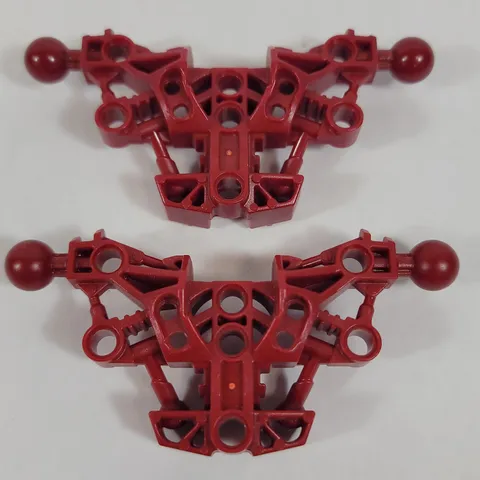 2X LEGO Bionicle DARK RED Piraka Torso w/ 2 Ball Joint 8764 Part Lot 53564