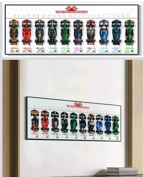 Wall Mount Display for LEGO Speed Champions F1, Compatible with Set 66802